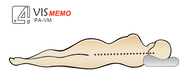 Схема расположения позвоночника при использовании анатомической подушки VISmemo