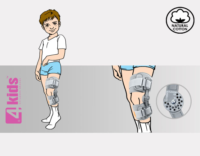 Dziecięca orteza na goleń i udo AM-KD-DAM/1R
