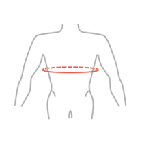 Obwód  klatki piersiowej na wysokości wyrostka mieczykowatego