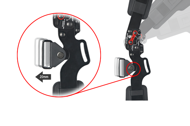 The principle of operation of the lower leg tensioning mechanism