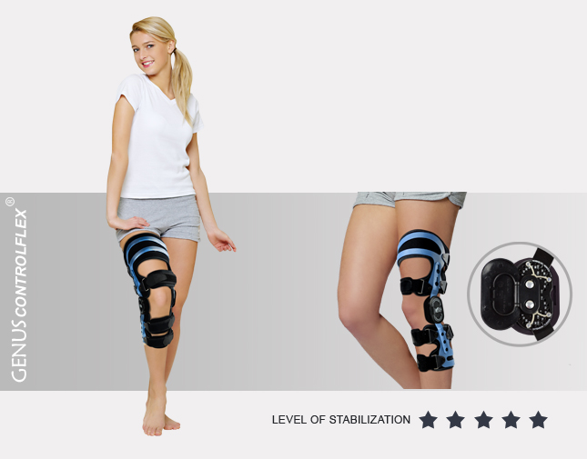 Back-front skeleton structure brace of lower limbs with splints 2R AM-KD-AM/2R-03