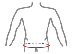 Hip circumference by buttocks