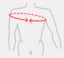 Circumference measured around the head of the humerus and the armpit