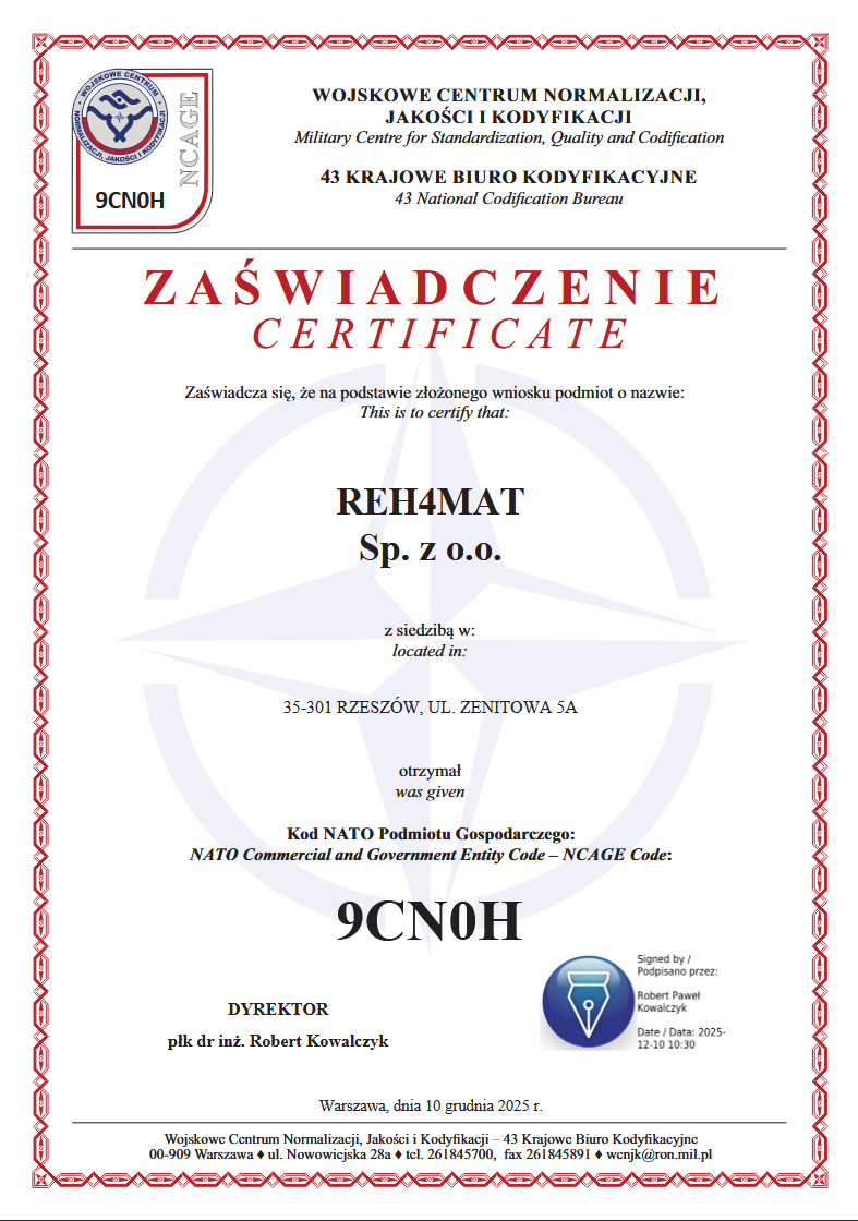Zaswiadczenie Reh4Mat